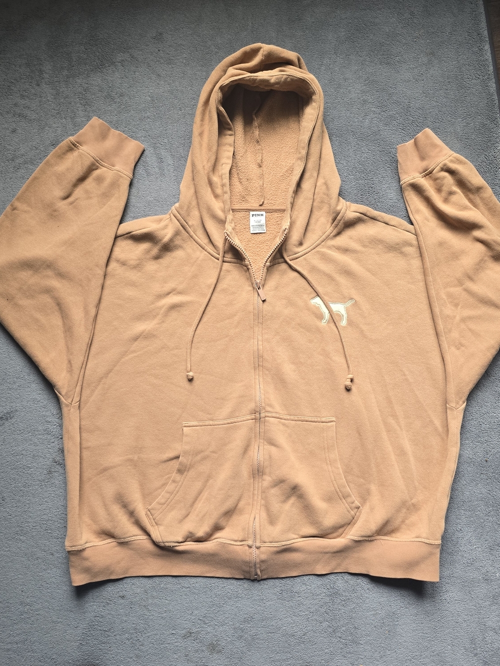 PINK Victoria's Secret Tan Zip-Up Hoodie